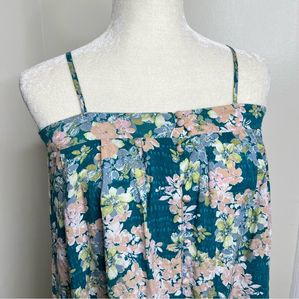 O’Neal Floral Tunic Tank Top or Mini Dress Spaghetti Straps Size Medium - Picture 3 of 10
